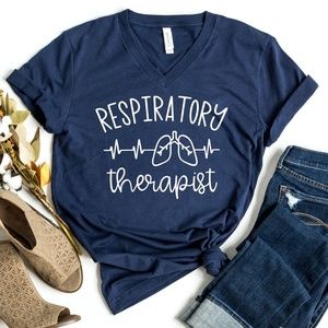 Respiratory Therapist Lungs Cute RT Unisex V-Neck